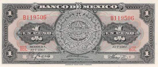 Mexiko p.59j 1 Peso 1967